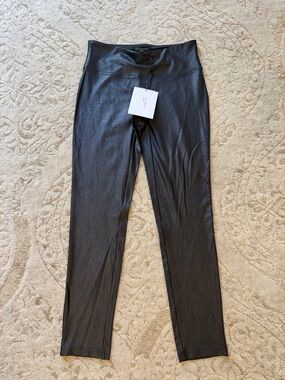 Stella Luce Black Faux Leather Straight-Leg Leggings